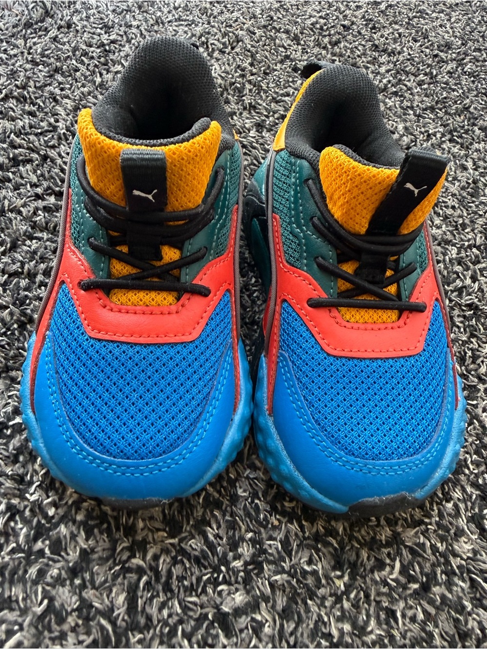 Puma Kids Colorblock Mesh Sneakers - Blue/Red/Yellow/Green